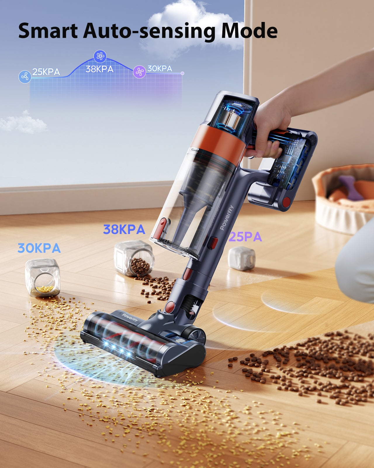 Powerffy V8 Cordless Vacuum Cleaner